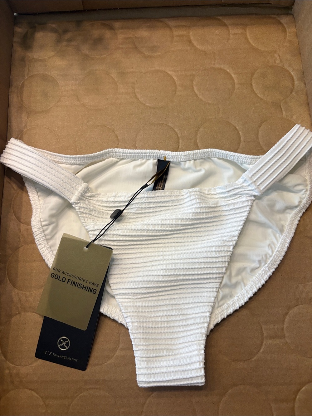 VIX Off-White Ribbed Bikini Brief
